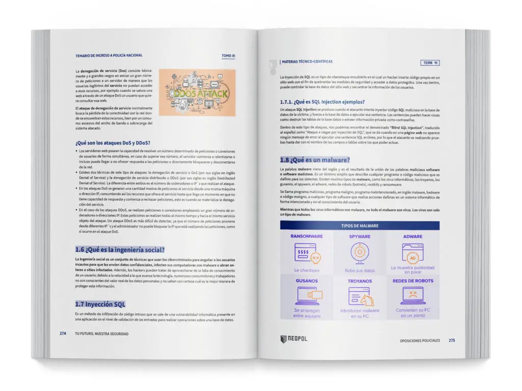 Maquetación de temarios para oposiciones a Policía Nacional