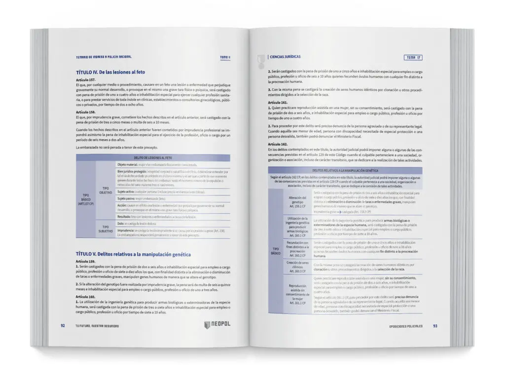 Maquetación de temarios para oposiciones a Policía Nacional